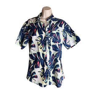 Mens Red Hawaiian Print Shirt M NWT